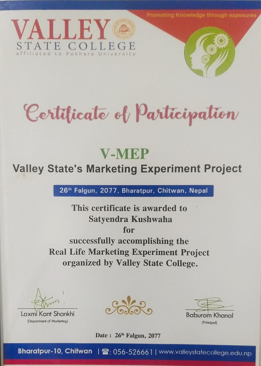 Certificate of Participation